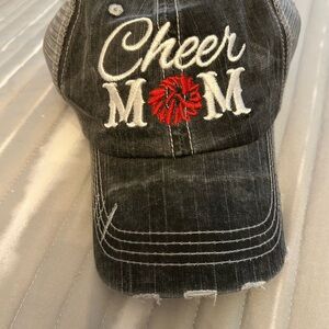 Cheer Mom Trucker Hat – Distressed Denim Look | Adjustable